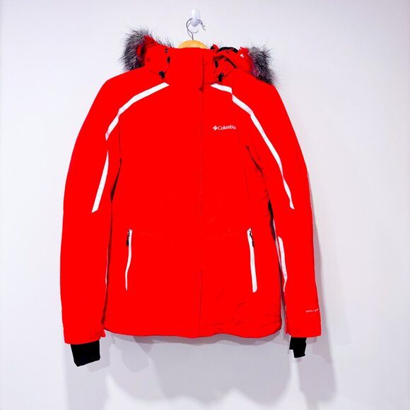 Columbia Jackets & Blazers - COLUMBIA Vintage-Red Omni-Shield Winter Jacket with Hood & Insulation | Large